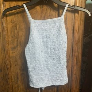 light blue corset style tank top